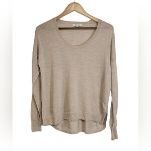 Madewell Beige Oatmeal Merino Wool Scoop Neck High Low Sweater Size Small